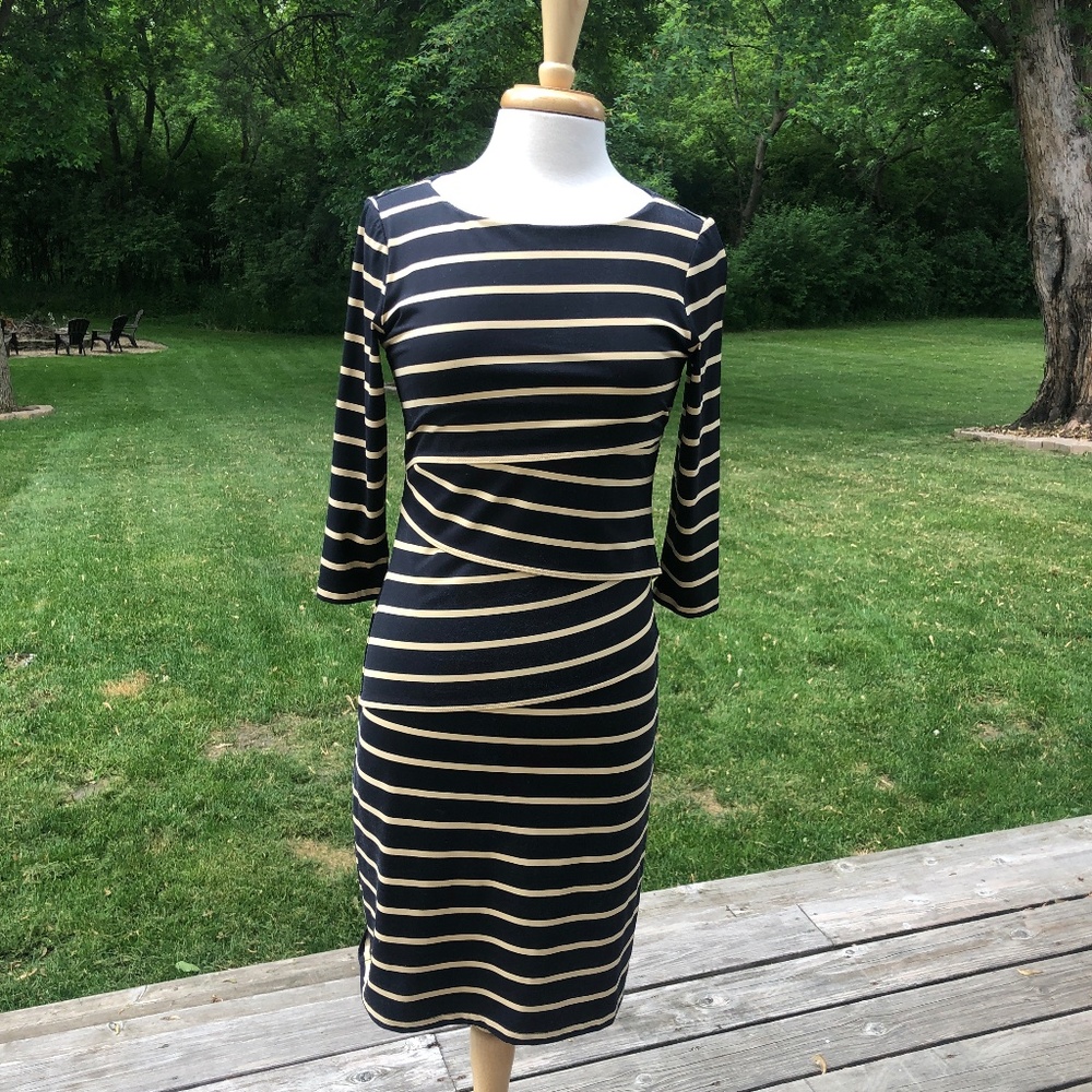 J McLaughlin Black Striped Dress Size S